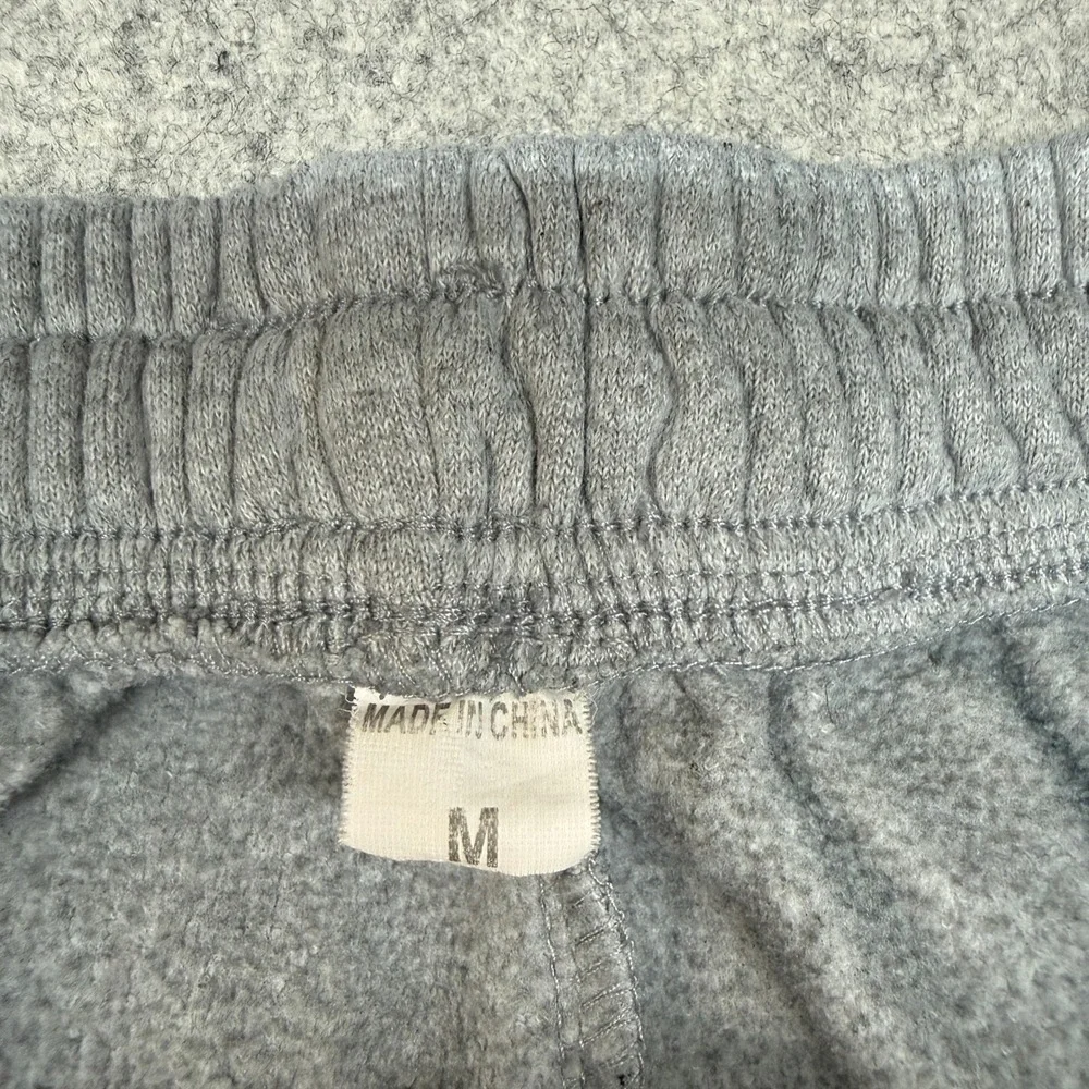 Unbranded Cargo Sweatpants Medium Gray Fleece Lined Elastic Waist Streetwear
